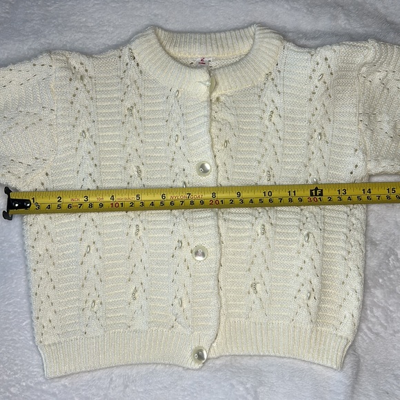 👶🏻Baby Off white Cardigan Made in Mexico Size 2 - Picture 9 of 11